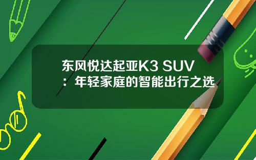 东风悦达起亚K3 SUV：年轻家庭的智能出行之选