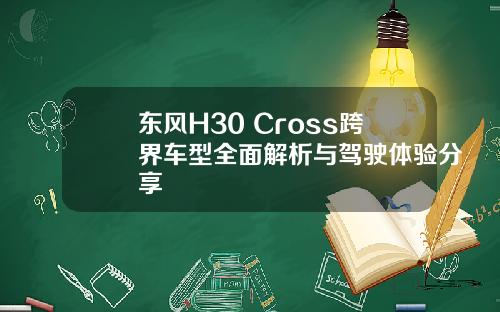东风H30 Cross跨界车型全面解析与驾驶体验分享