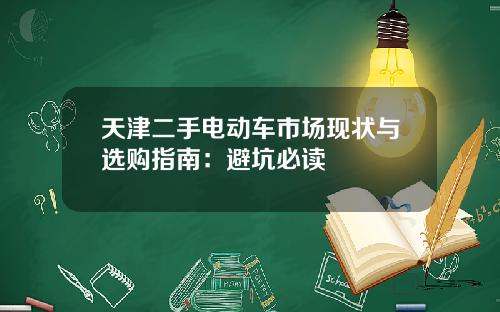 天津二手电动车市场现状与选购指南：避坑必读