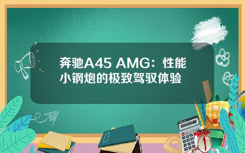 奔驰A45 AMG：性能小钢炮的极致驾驭体验