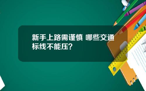 新手上路需谨慎 哪些交通标线不能压？