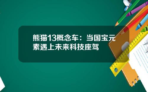 熊猫13概念车：当国宝元素遇上未来科技座驾