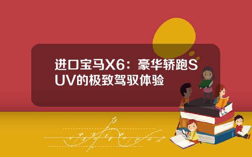 进口宝马X6：豪华轿跑SUV的极致驾驭体验
