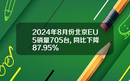 2024年8月份北京EU5销量705台, 同比下降87.95%