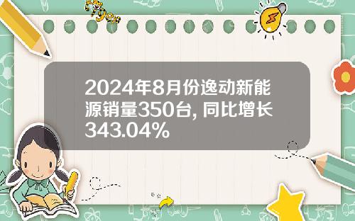 2024年8月份逸动新能源销量350台, 同比增长343.04%