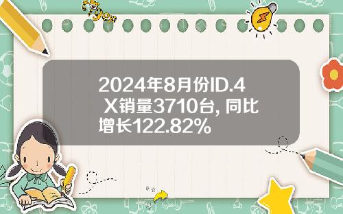 2024年8月份ID.4 X销量3710台, 同比增长122.82%