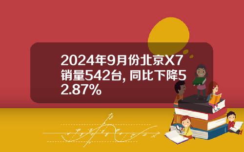 2024年9月份北京X7销量542台, 同比下降52.87%